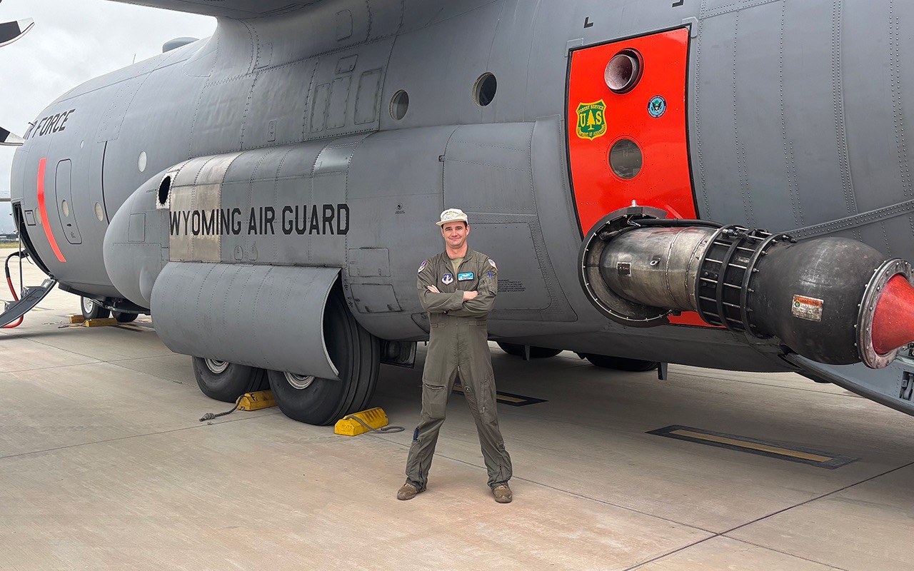 Mitch Hoke with cargo plane