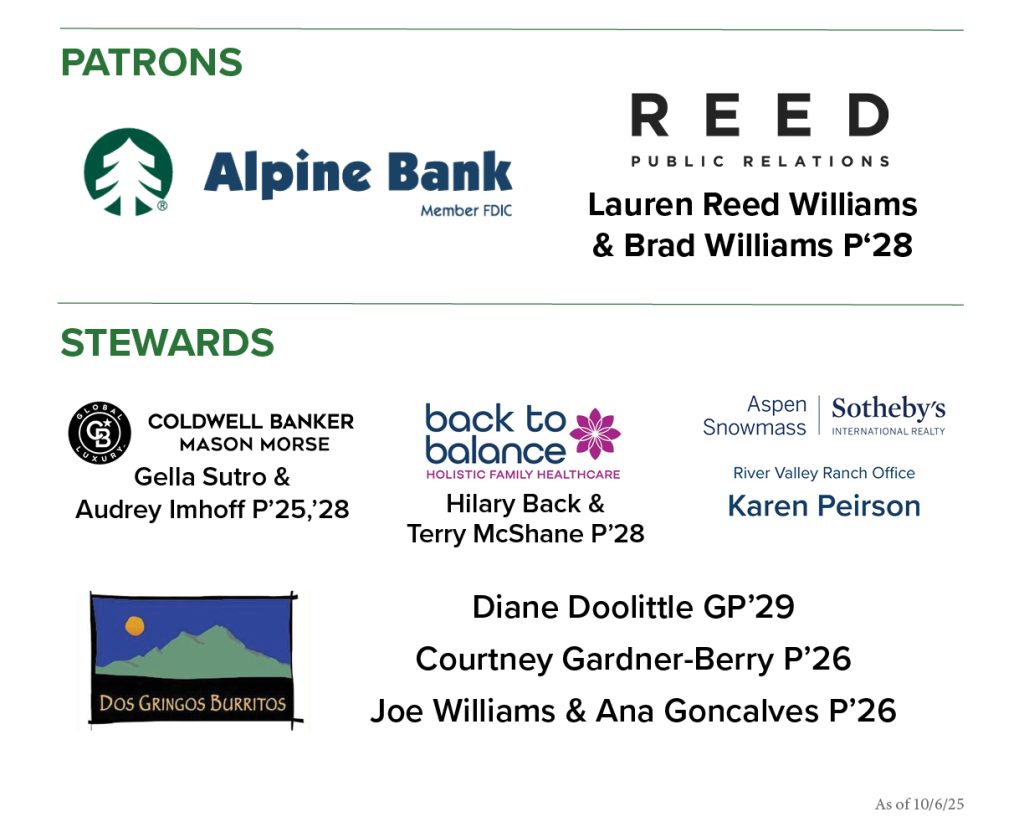 2025 Family Weekend Sponsors